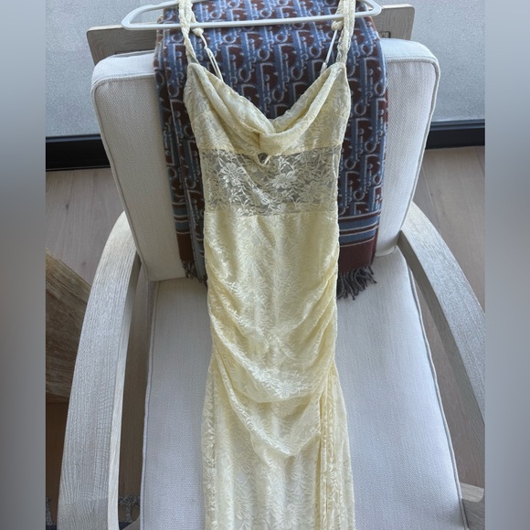 Lucy In The Sky Lace Twist Ruche Maxi Dress - Picture 2 of 4